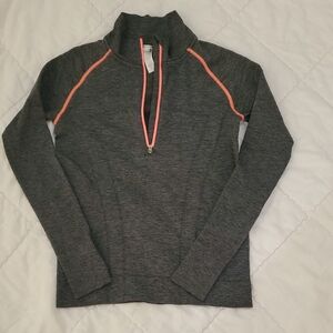 Ivivva Girls Dark Gray Heather Pullover with Coral Trim